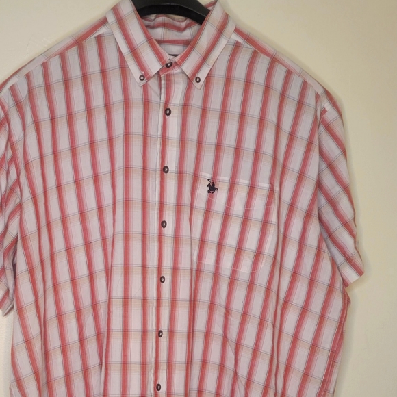 Knights sportswear, 2X, Red and White, Plaid, Button down. - Picture 2 of 3
